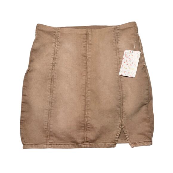 Free People Femme Fatale Pull On Skirt Khaki Size XS - Picture 1 of 4